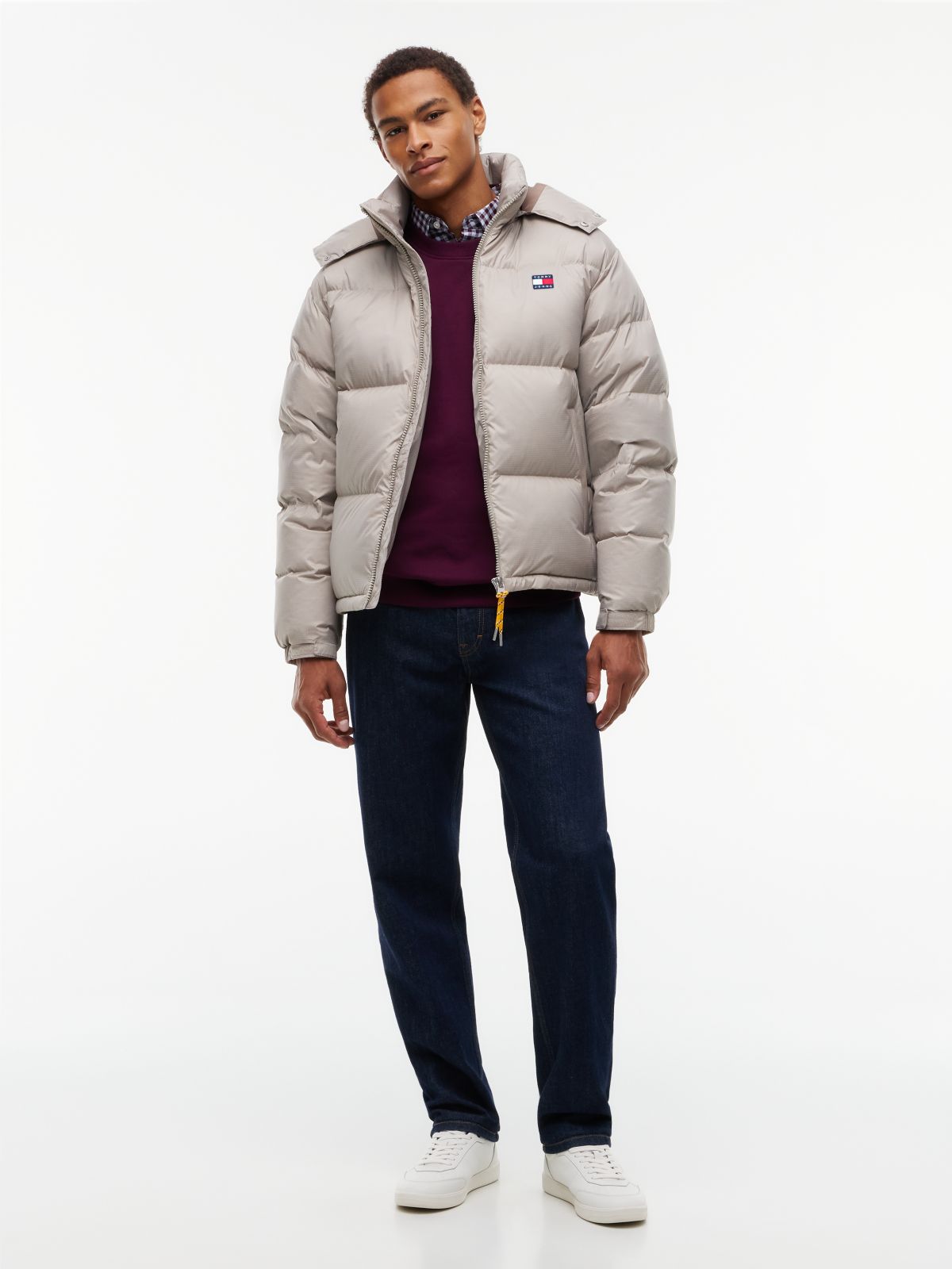 Tommy Jeans Alaska Ripstop Down Jacket — Limestone Dust