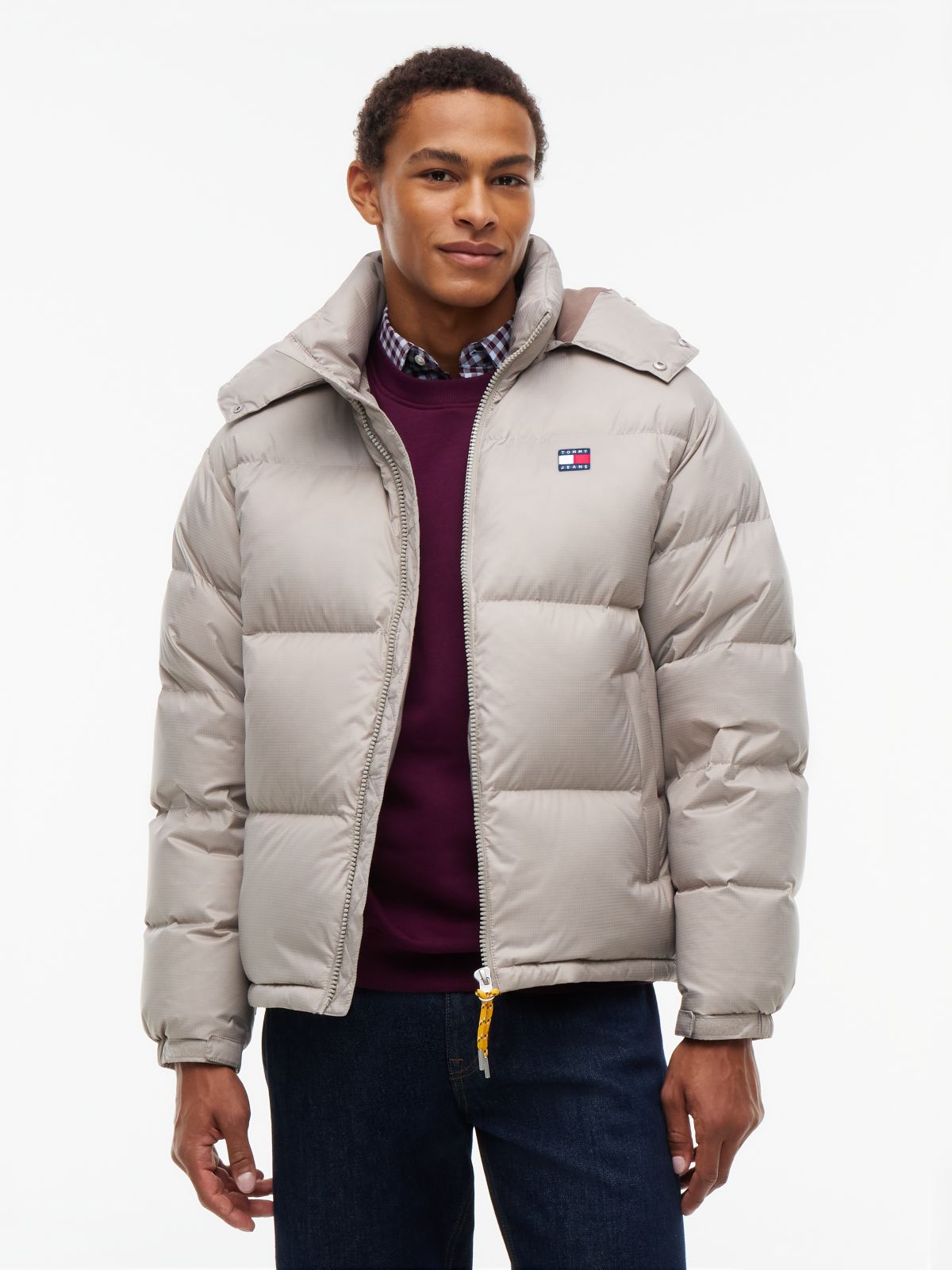 Tommy Jeans Alaska Ripstop Down Jacket — Limestone Dust
