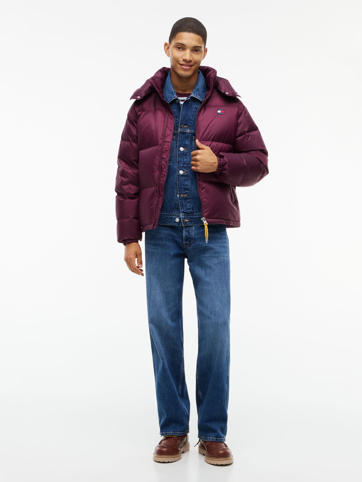 Tommy Jeans Alaska Ripstop Down Jacket — Calypso Berry