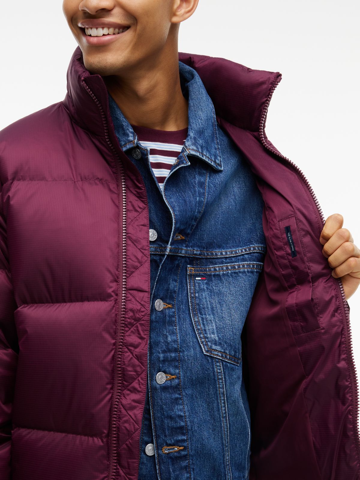 Tommy Jeans Alaska Ripstop Down Jacket — Calypso Berry