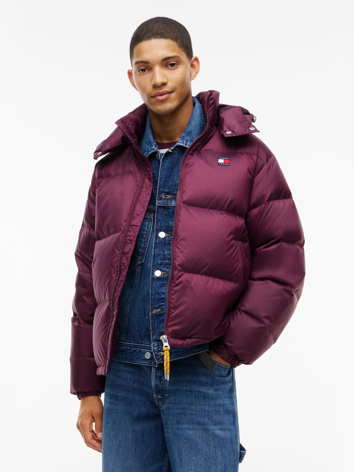 Tommy Jeans Alaska Ripstop Down Jacket — Calypso Berry