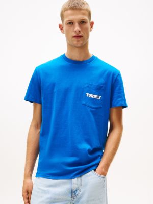 Tommy Jeans Mover Logo Pocket T-Shirt, Vibrant Indigo