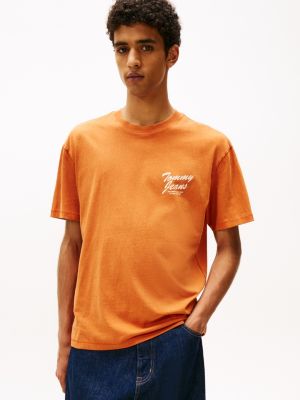Tommy Jeans Garment-Dyed Slub T-Shirt, Voyager Orange