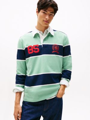 Tommy Jeans Relaxed Stripe Rugby Polo, Cloudy Jade Stripe