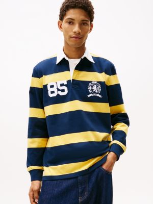 Tommy Jeans Relaxed Stripe Rugby Polo, Yielding Yellow Stripe