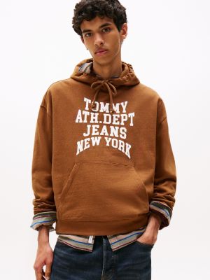 Tommy Jeans Puff Print Varsity Hoodie, Pecan Nut