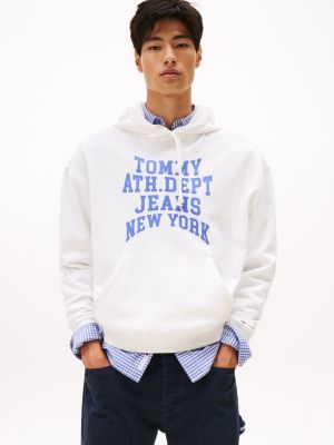 Tommy Jeans Puff Print Varsity Hoodie, Ecru