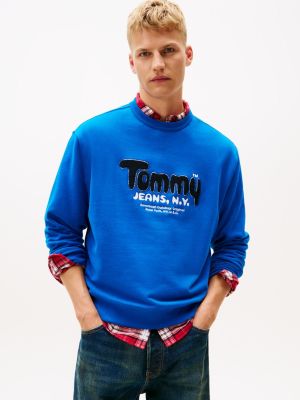 Tommy Jeans Boucle Logo Relaxed Hoodie, Vibrant Indigo