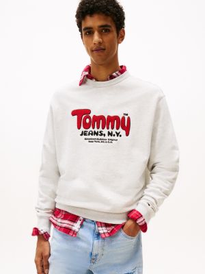 Tommy Jeans Boucle Logo Relaxed Hoodie, Light Grey Heather