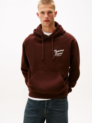 Tommy Jeans Graphic Logo Relaxed Hoodie, Rich Brown