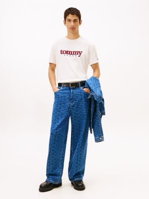 Tommy Jeans Logo Print Baggy Jean, Medium Wash Denim