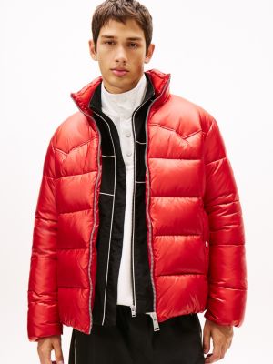 Tommy Jeans Water-Repellent Puffer, Terracotta Red