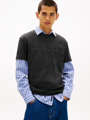 Tommy Jeans Tonal Flag Logo T-Shirt, Black