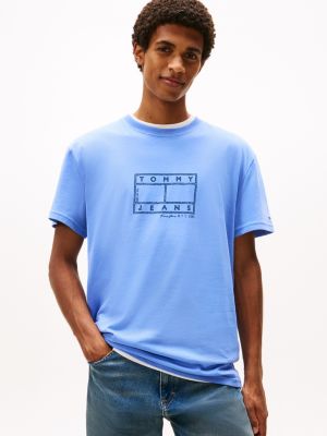 Tommy Jeans Flag Logo T-Shirt, Light Horizon Blue