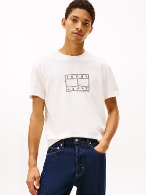 Tommy Jeans Flag Logo T-Shirt, Ancient White