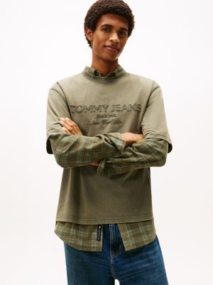 Tommy Jeans Garment-Dyed T-Shirt, Dark Greenery