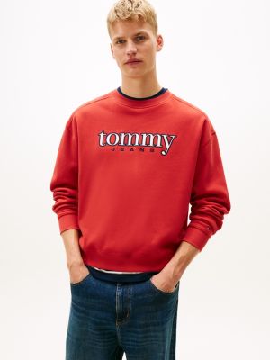 Tommy Jeans Logo Tech Fleece Sweatshirt, Terracotta Red