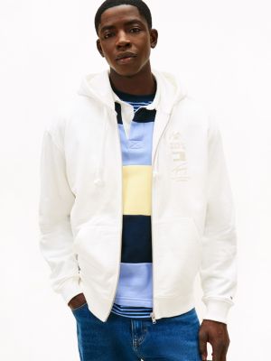 Tommy Jeans Outdoor Logo Zip Hoodie, Ecru
