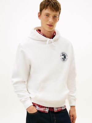 Tommy Jeans Garment-Dyed Graphic Hoodie, Ecru