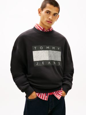 Tommy Jeans Weathered Flag Sweatshirt, Black