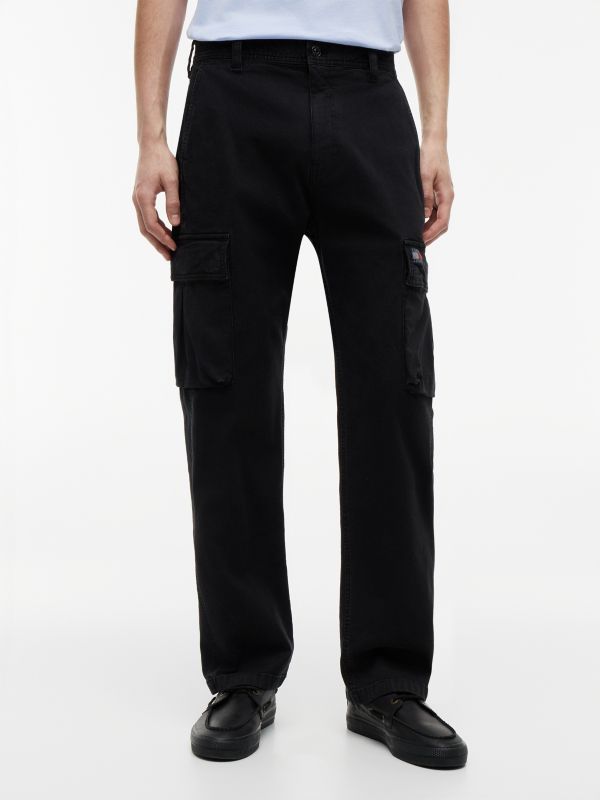 Tommy Jeans Straight Cargo Pant — Black