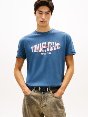 Tommy Jeans Wavy Flag Logo T-Shirt, Navy