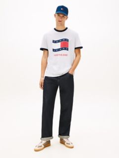 Tommy Jeans Wavy Flag Ringer T-Shirt — Ice Grey Heather 2