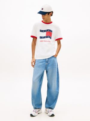 Мужские футболки Tommy Hilfiger Tommy Jeans Wavy Flag Ringer T-Shirt — фото 2