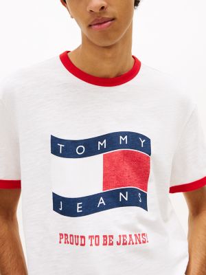 Мужские футболки Tommy Hilfiger Tommy Jeans Wavy Flag Ringer T-Shirt — фото 3