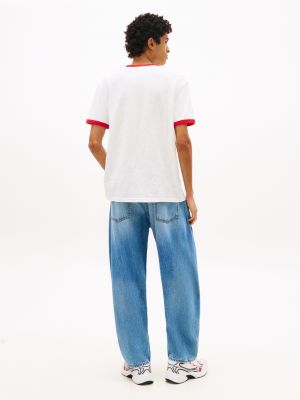 Мужские футболки Tommy Hilfiger Tommy Jeans Wavy Flag Ringer T-Shirt — фото 4
