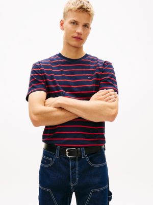Tommy Jeans Stripe T-Shirt, Navy/Red Stripe