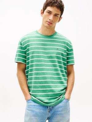 Tommy Jeans Stripe T-Shirt, Bahama Green/White Stripe