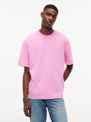 Tommy Jeans Distressed Logo T-Shirt, Pink Daisy