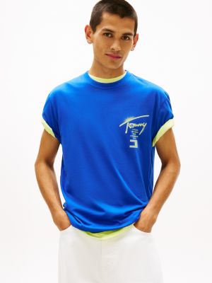 Tommy Jeans Spray Paint Logo T-Shirt, Fizzy Blue