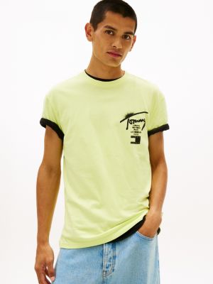 Tommy Jeans Spray Paint Logo T-Shirt, Faded Lime