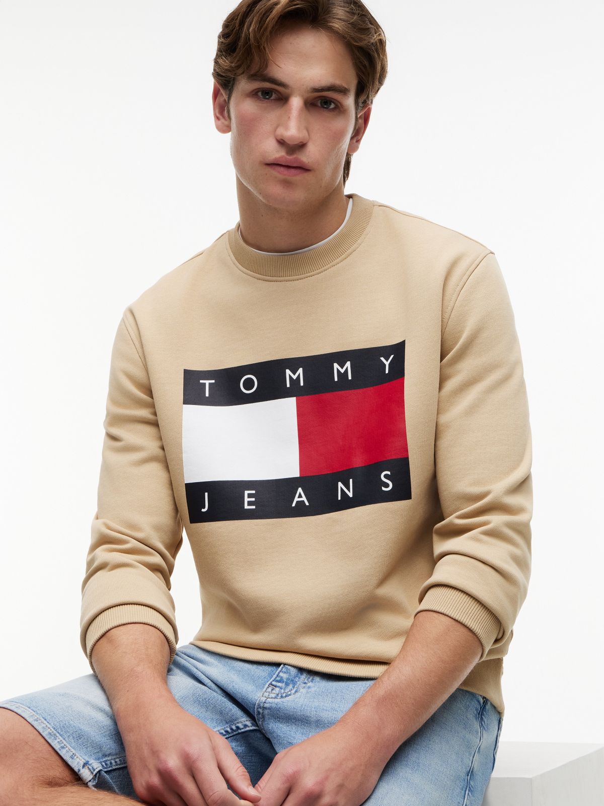 Tommy Jeans Big Flag Logo Sweatshirt — Gentle Gold