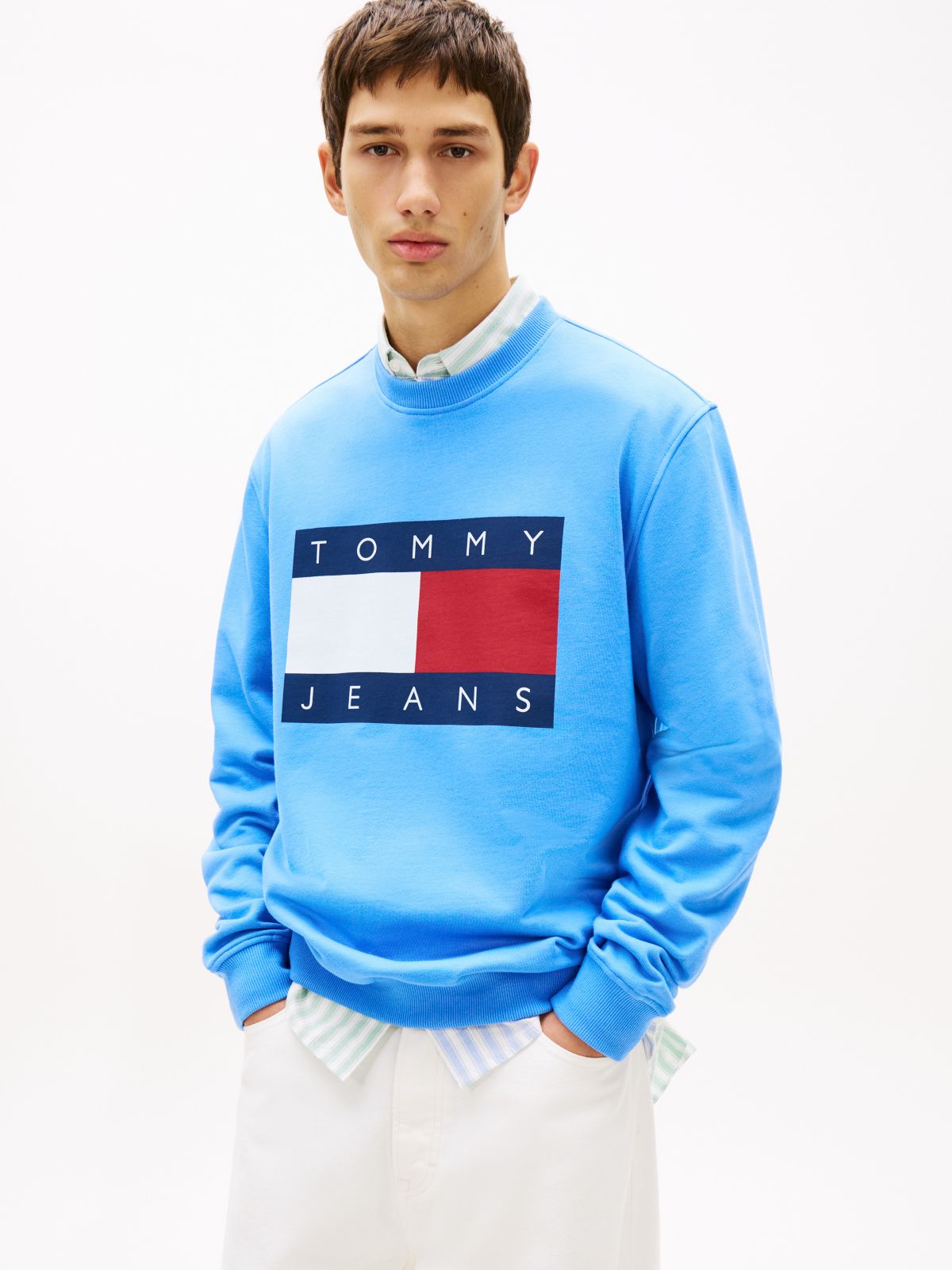 Tommy Jeans Big Flag Logo Sweatshirt — Blue Twilight