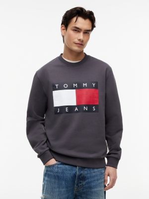 Tommy Jeans Big Flag Logo Sweatshirt, Washed Black