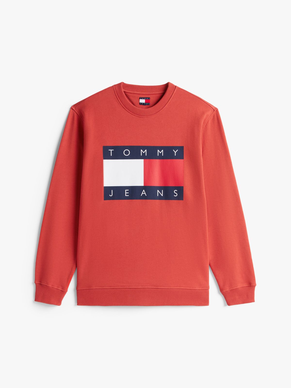 Tommy Jeans Big Flag Logo Sweatshirt — Terracotta Red