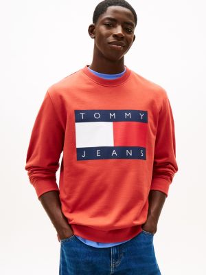 Tommy Jeans Big Flag Logo Sweatshirt, Terracotta Red