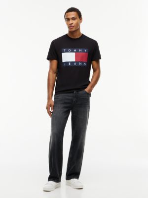 Мужская футболка Tommy Jeans Big Flag Logo, цвет: Чёрный — фото 2