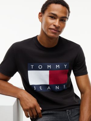 Мужская футболка Tommy Jeans Big Flag Logo, цвет: Чёрный — фото 3