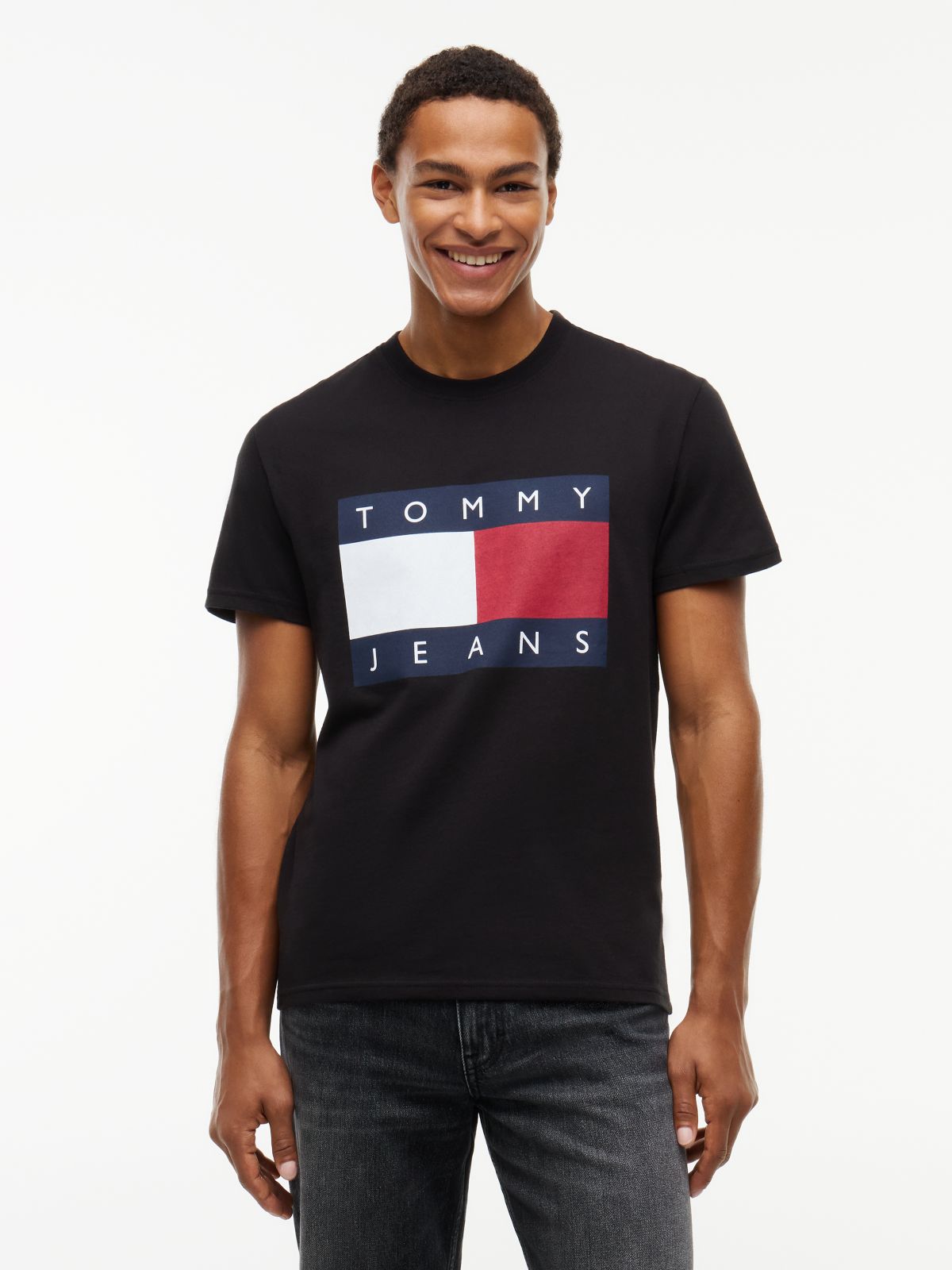 Tommy Jeans Big Flag Logo T-Shirt — Black