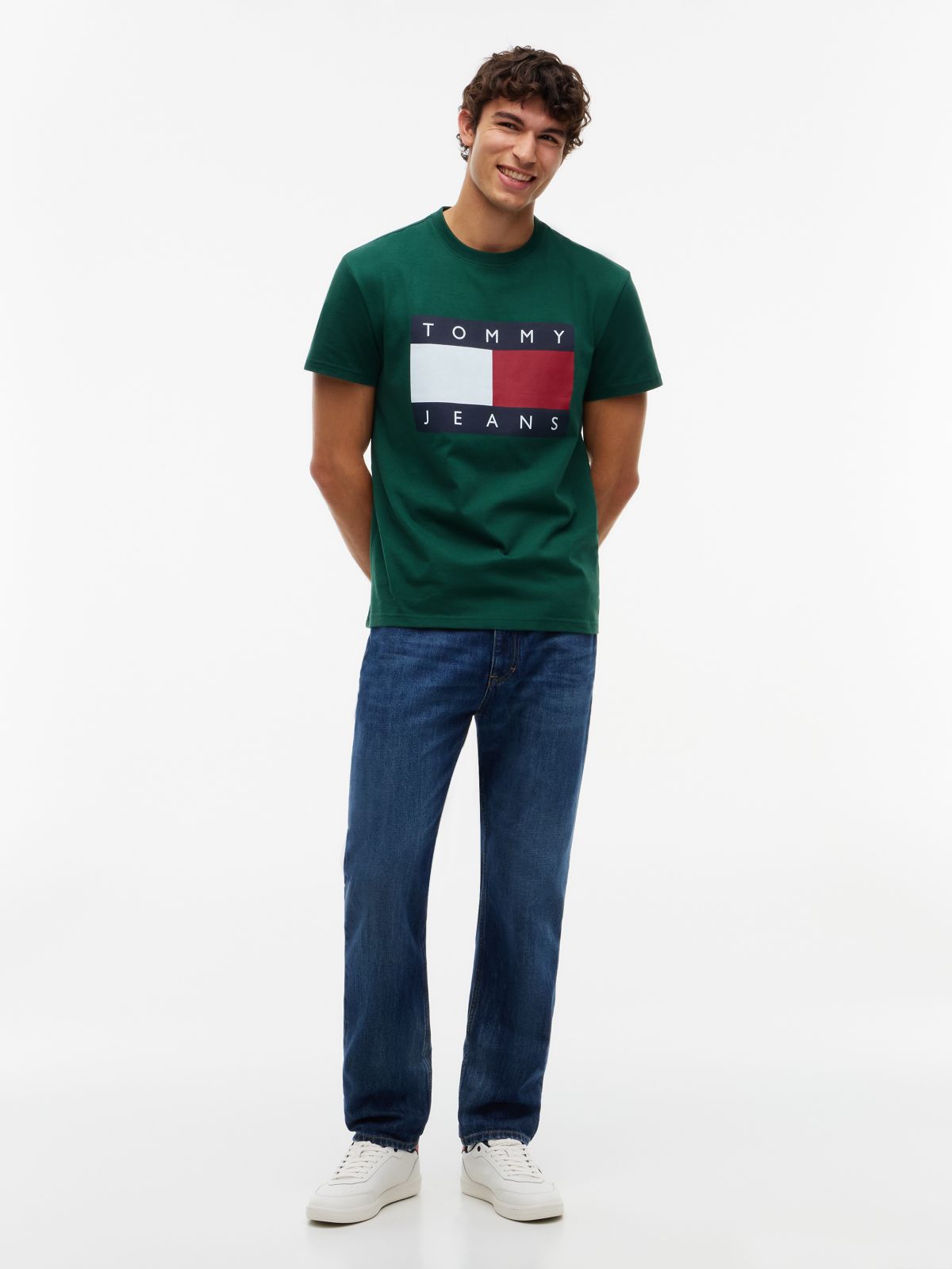 Tommy Jeans Big Flag Logo T-Shirt — Velvet Green