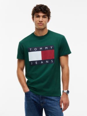 Tommy Jeans Big Flag Logo T-Shirt, Velvet Green