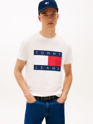 Tommy Jeans Big Flag Logo T-Shirt, Ancient White
