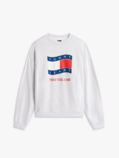 Tommy Jeans Wavy Flag Logo Sweatshirt — Ice Grey Heather 5