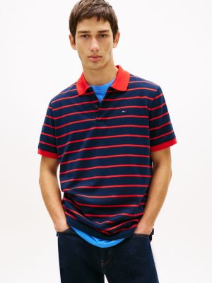 Tommy Jeans Regular Fit Striped Polo, Navy
