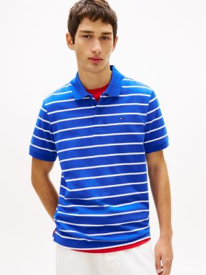 Tommy Jeans Regular Fit Striped Polo, Fizzy Blue