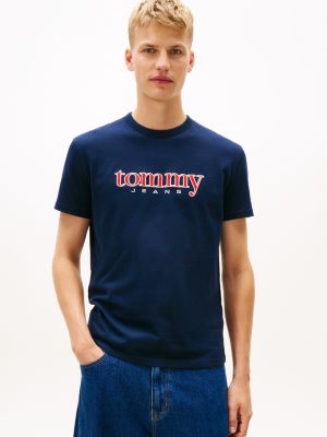 Tommy Jeans Embroidered Logo T-Shirt, Dark Navy